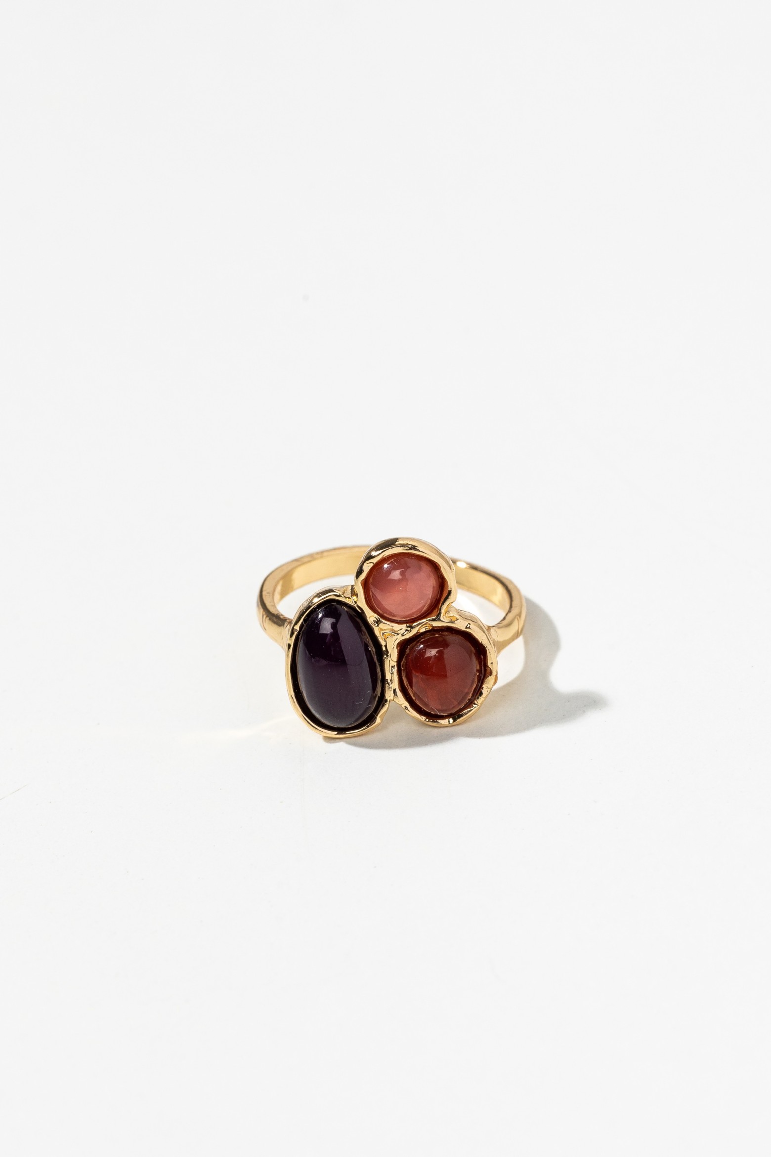 Gold-Tone Trio Stone Ring