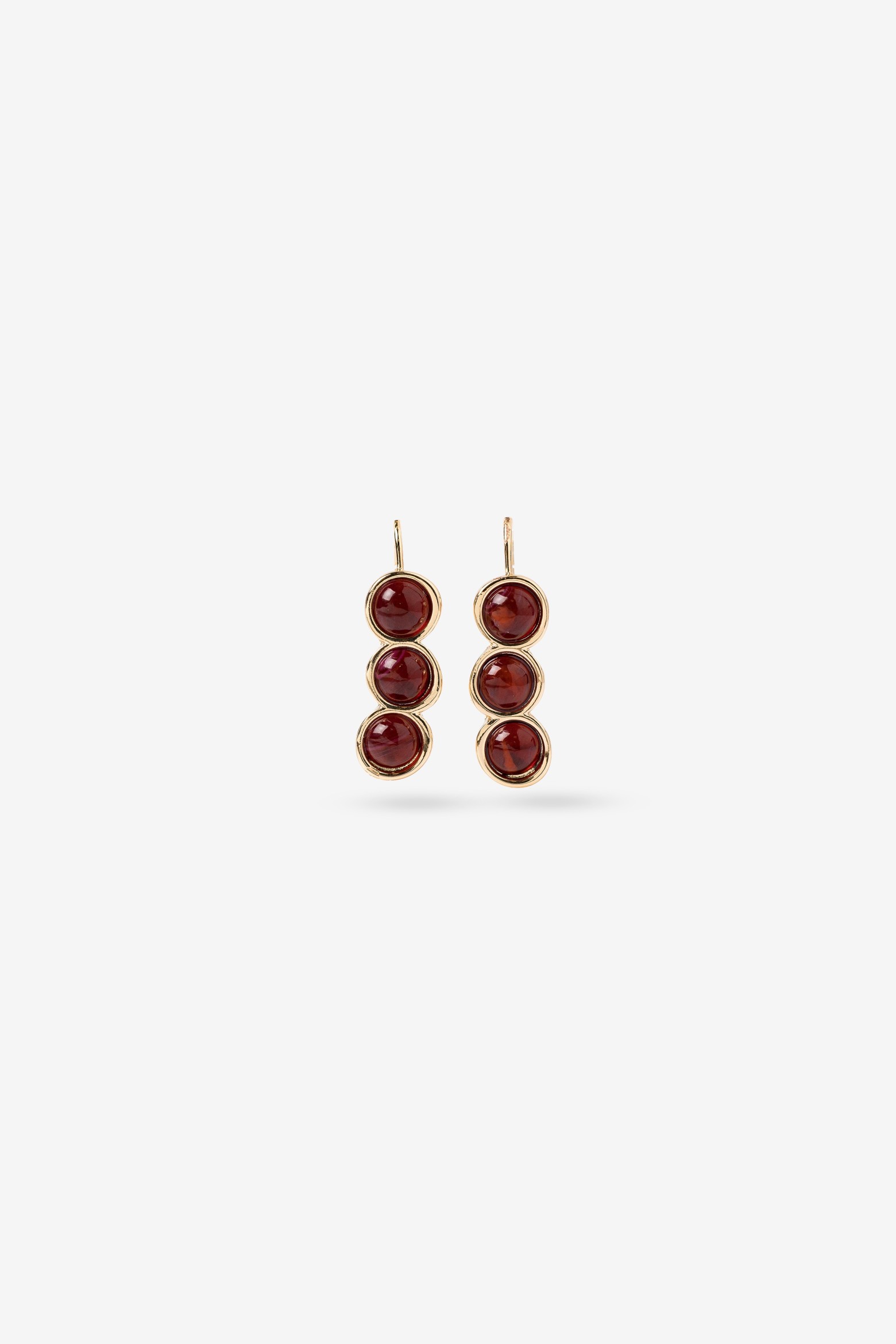 Red Stone Drop Earrings