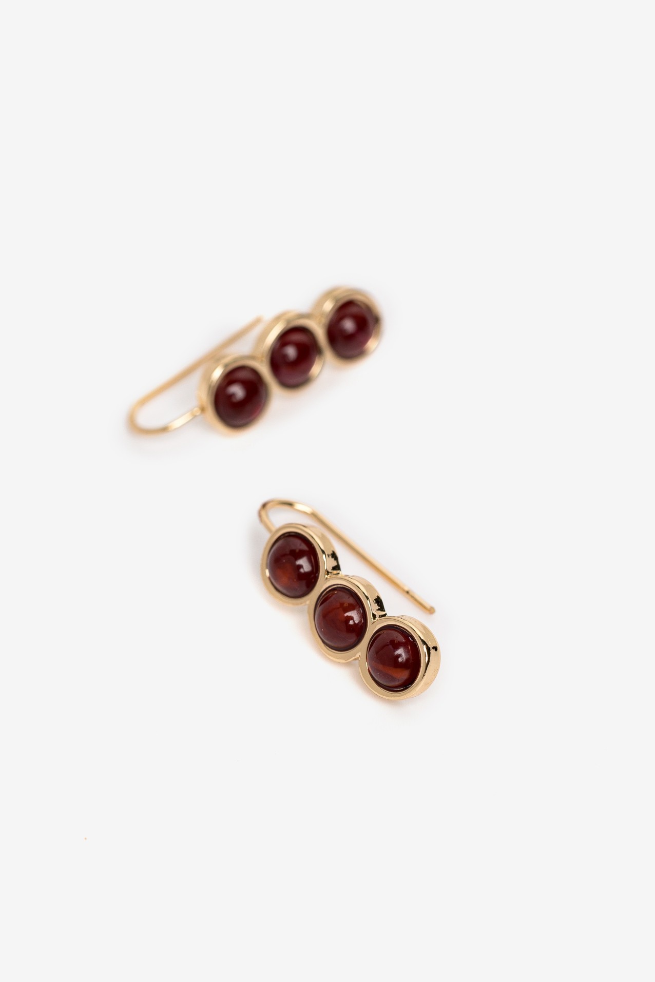 Red Stone Drop Earrings