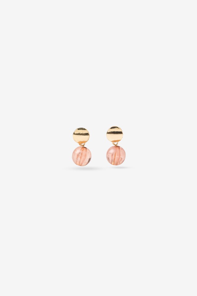 Gold-Tone Pink Earrings