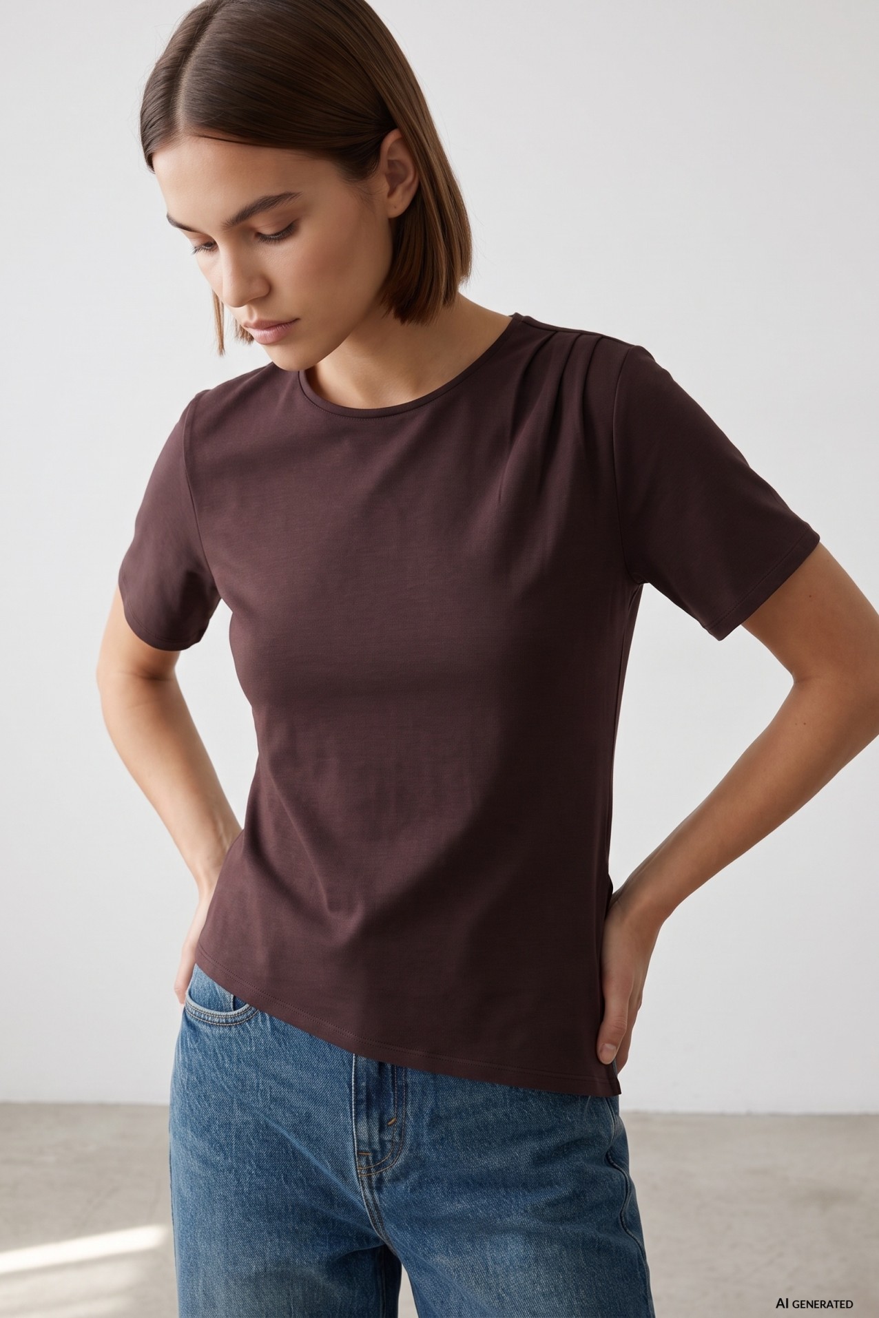 Basic Burgundy Short Sleeve Tee