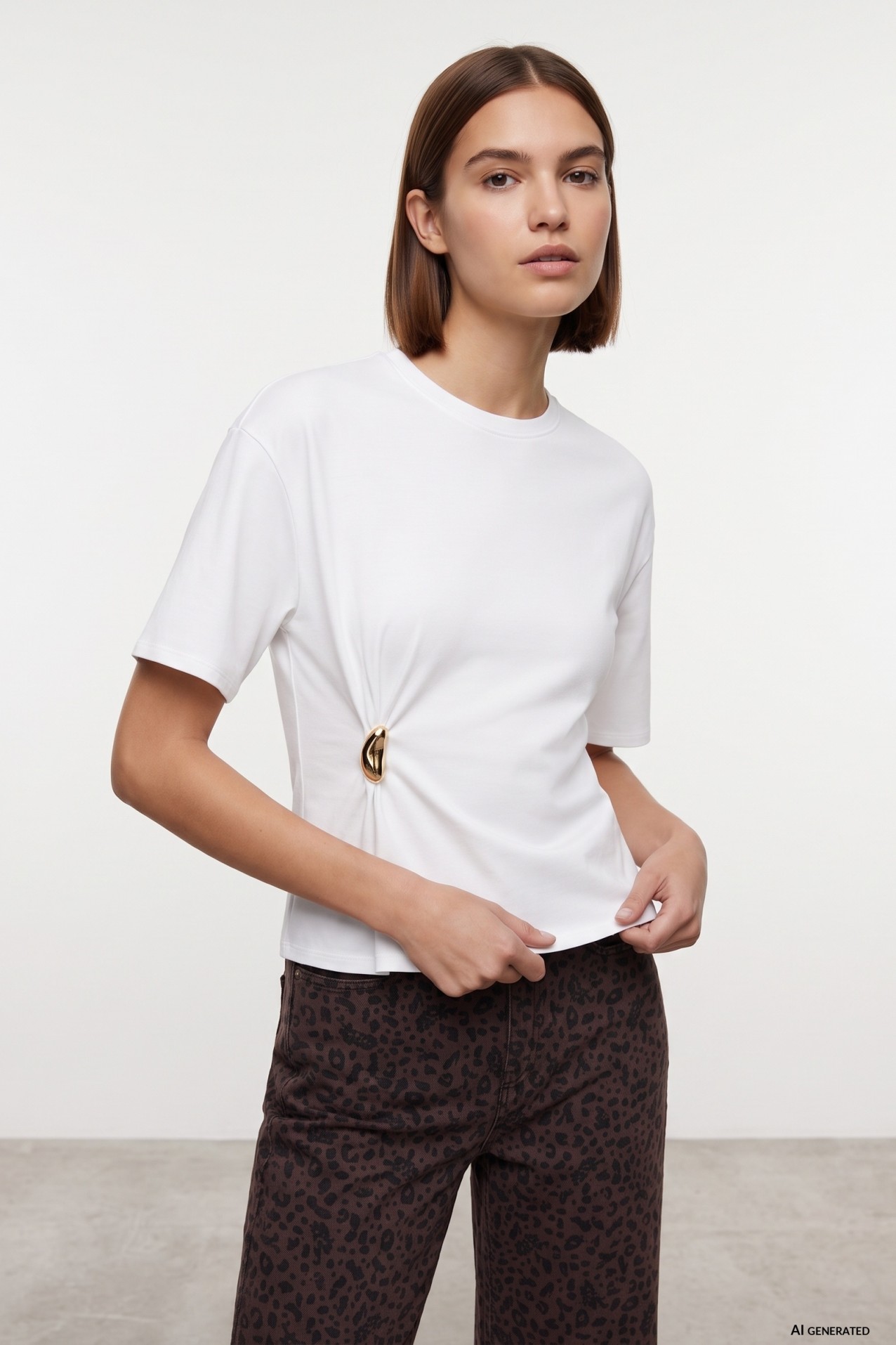 Camiseta blanca detalle lateral