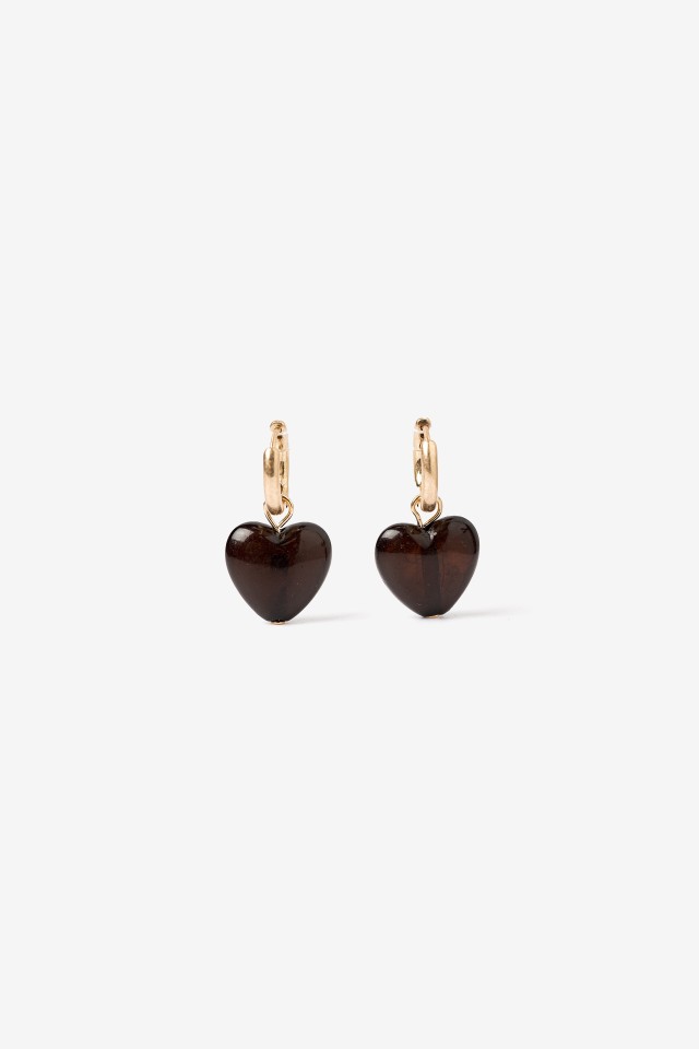 Gold Heart Hoop Earrings