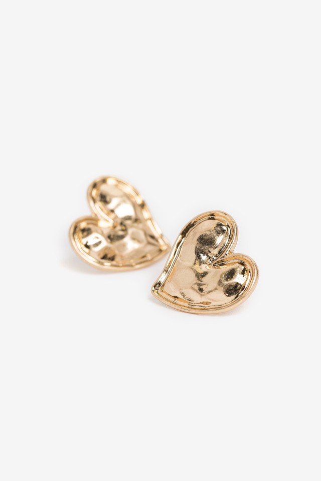 Gold Heart Earrings Gold Heart Earrings