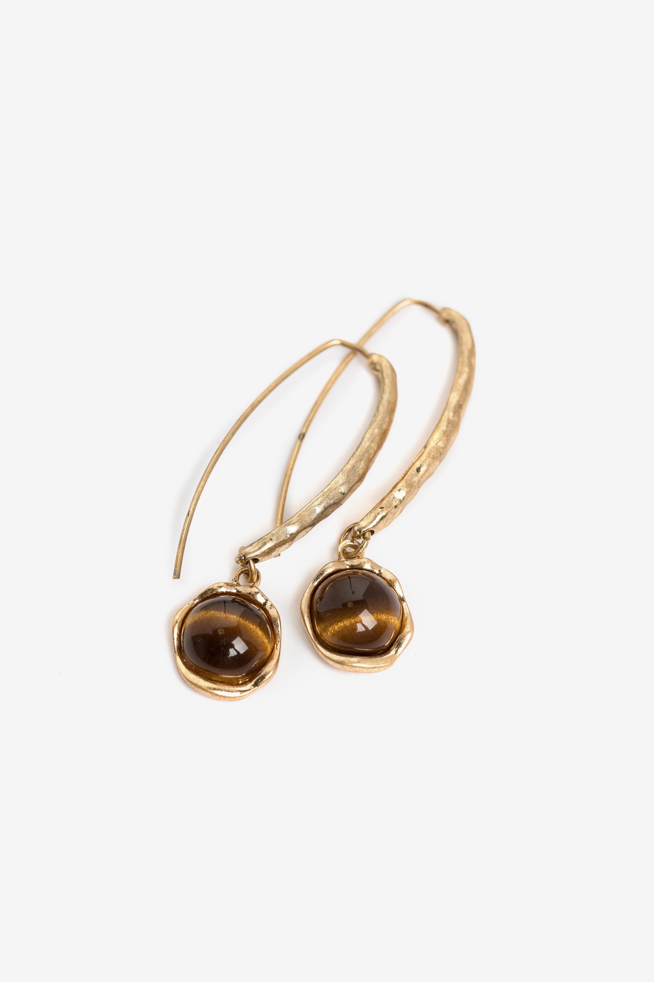 Gold-Tone Stone Drop Earrings
