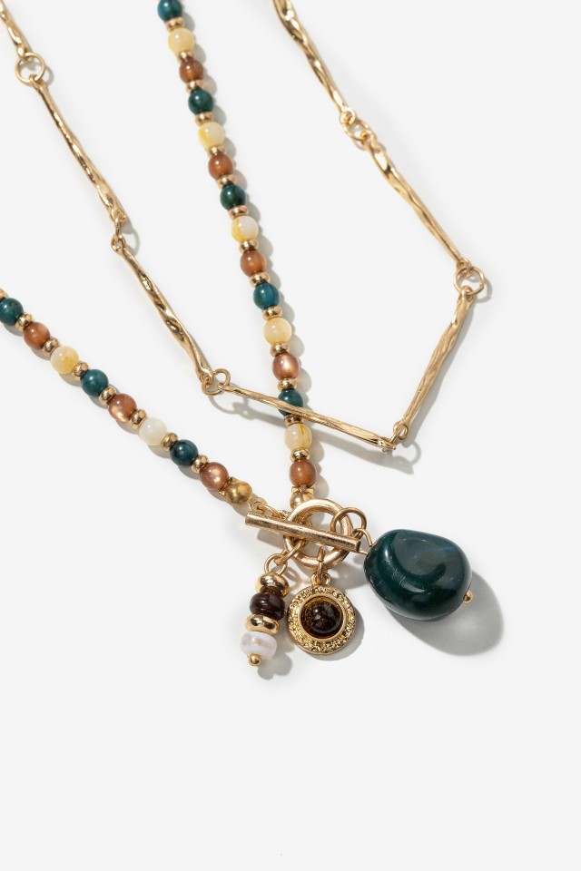Gold-Tone Beaded Necklace Gold-Tone Beaded Necklace