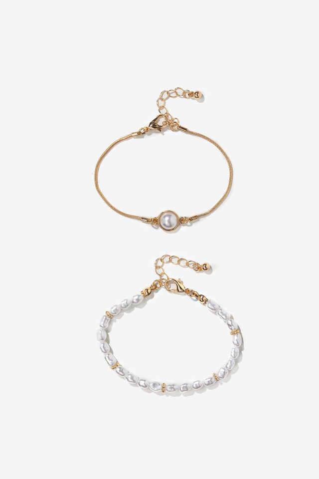 Gold-Tone Pearl Bracelets