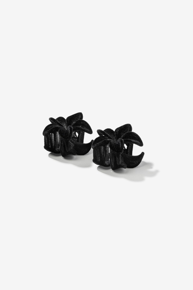 Black Flower Hair Clips