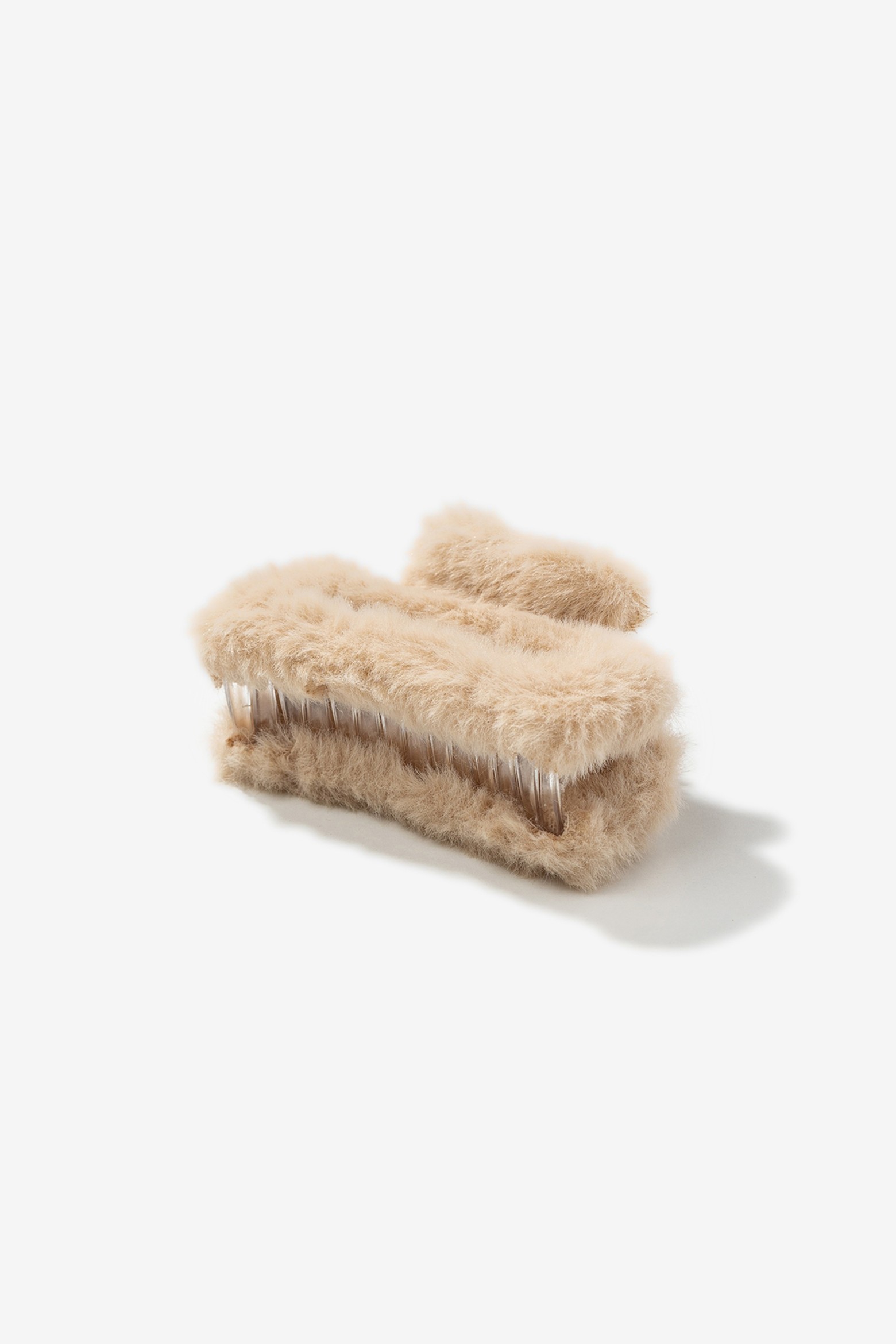 Beige Fluffy Hair Clip
