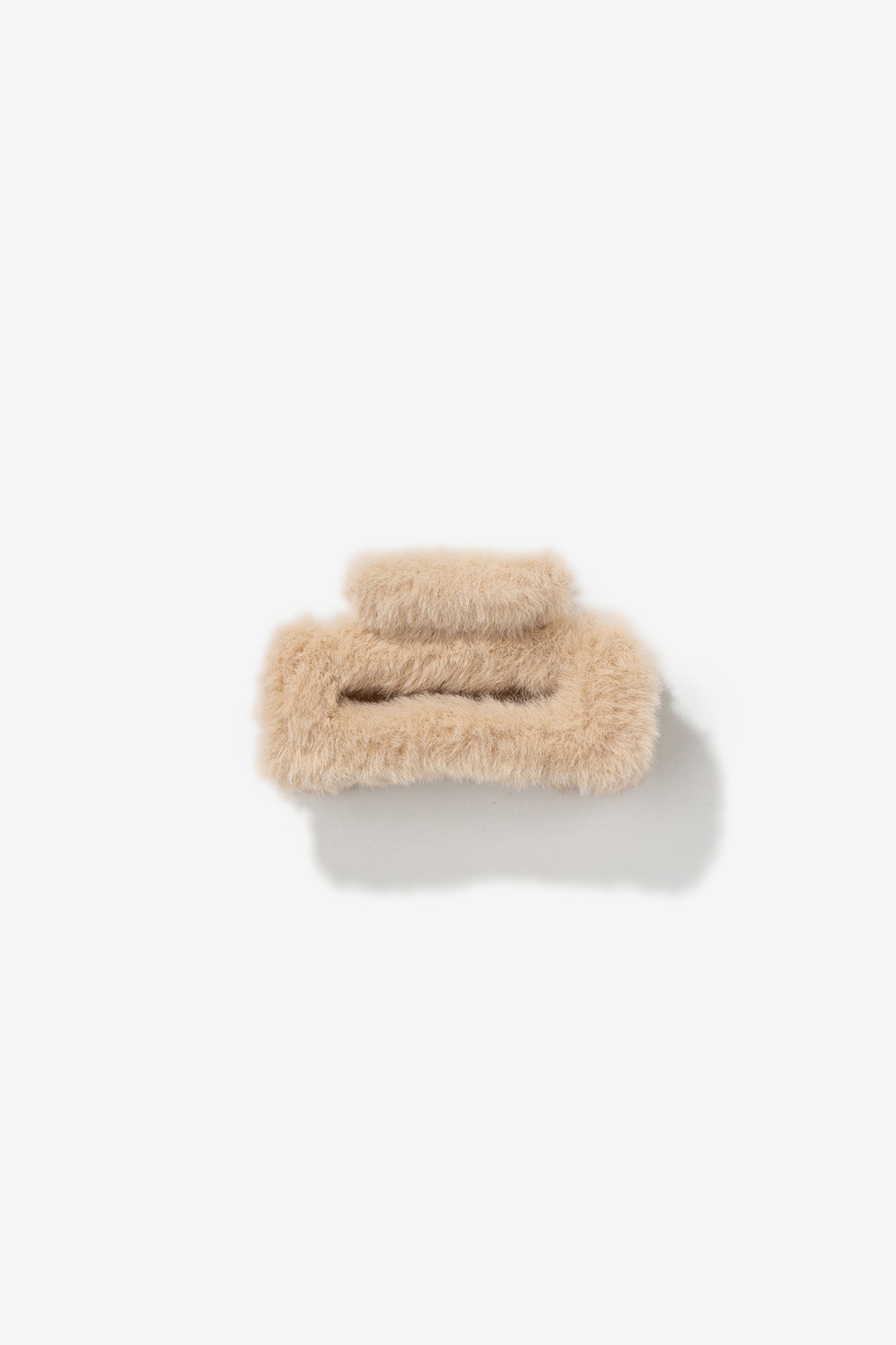 Beige Fluffy Hair Clip