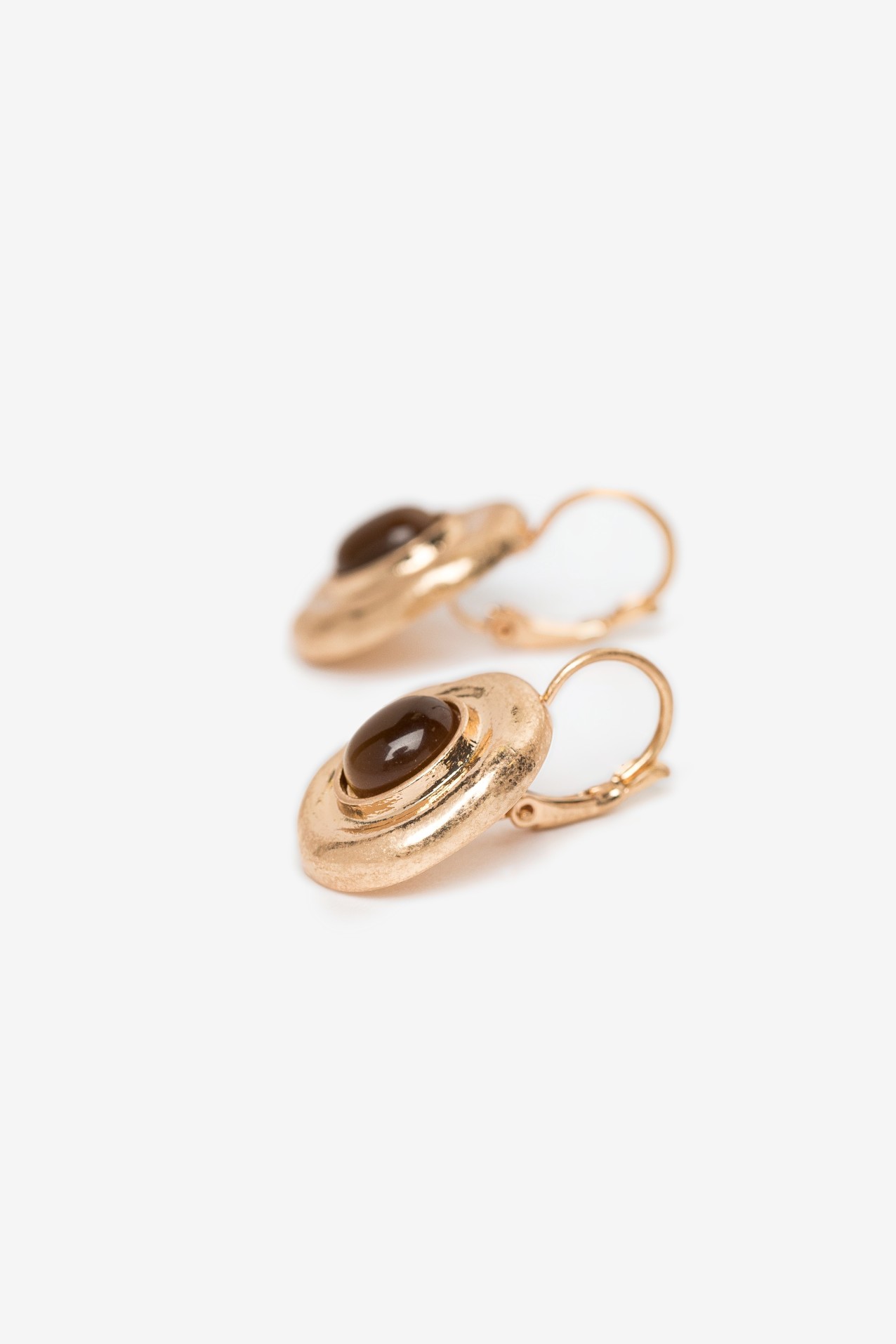 Gold-Tone Oval Earrings
