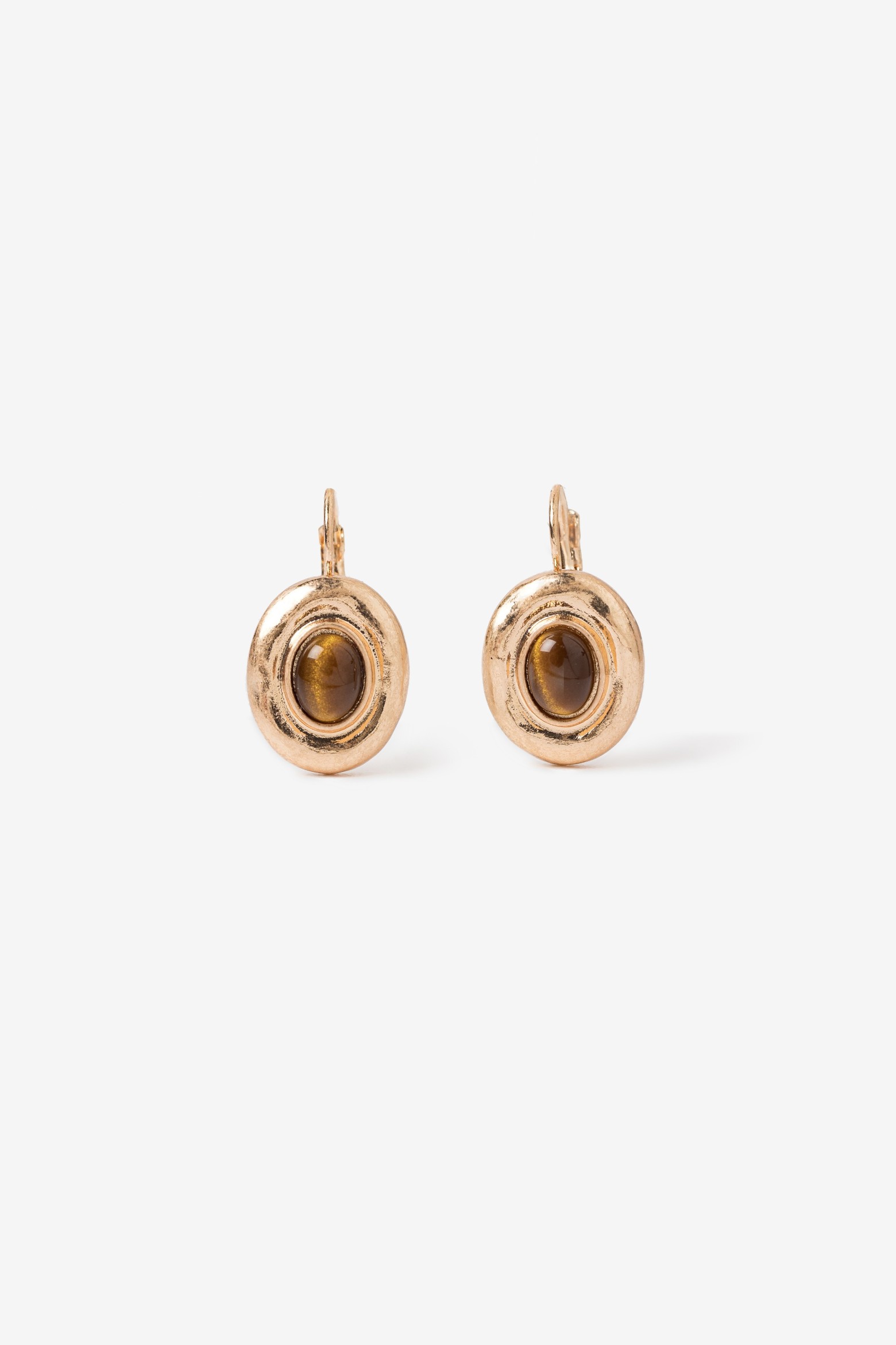 Gold-Tone Oval Earrings