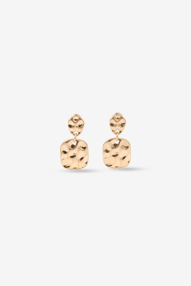 Gold-Tone Textured Drop Earrings