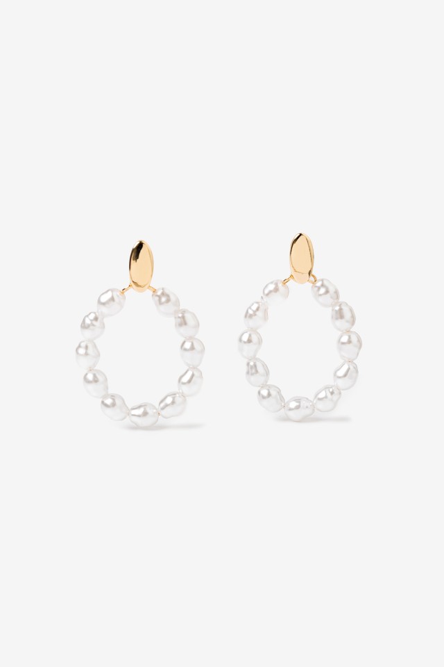 Gold Pearl Earrings