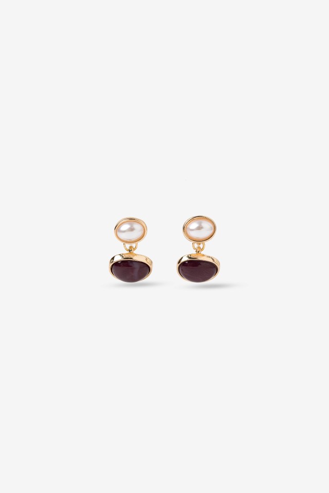 Gold-Tone Double Stone Stud Earrings