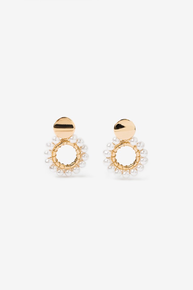 Gold-Tone Pearl Earrings