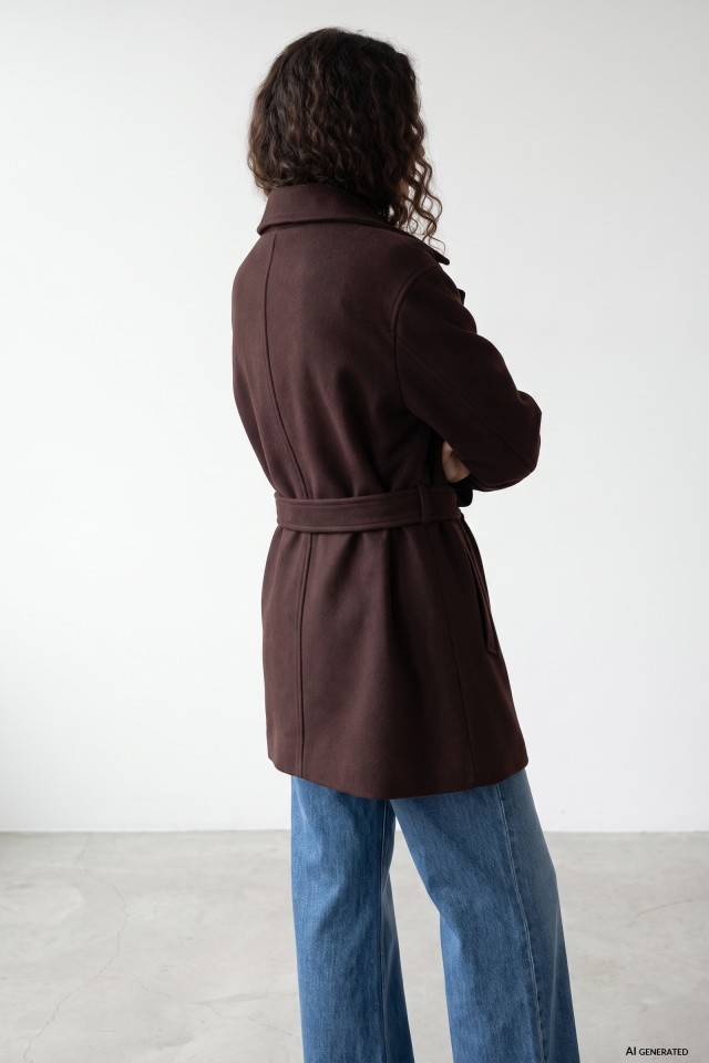 Relaxed Brown Belted Coat Relaxed Brown Belted Coat