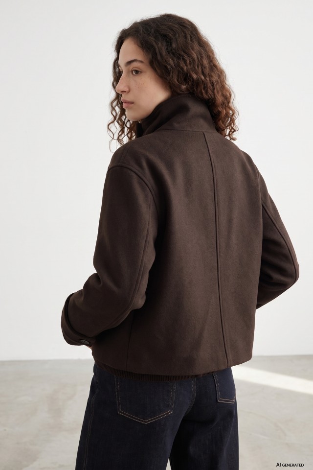 Short Brown Relaxed Jacket Short Brown Relaxed Jacket