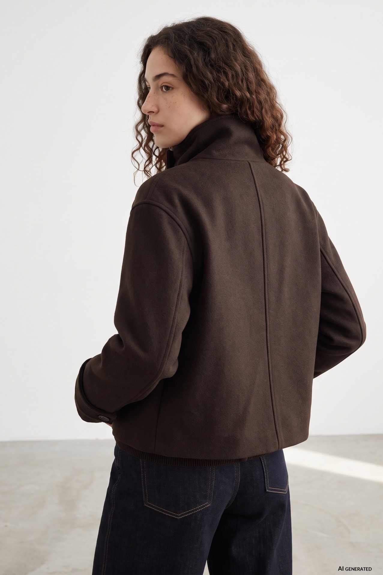 Short Brown Relaxed Jacket