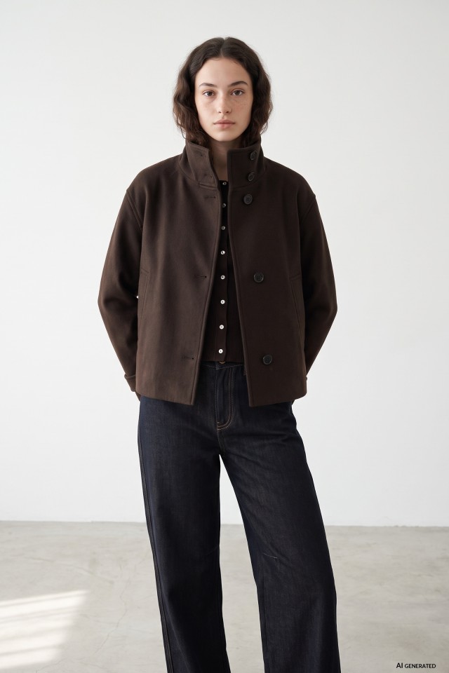 Short Brown Relaxed Jacket