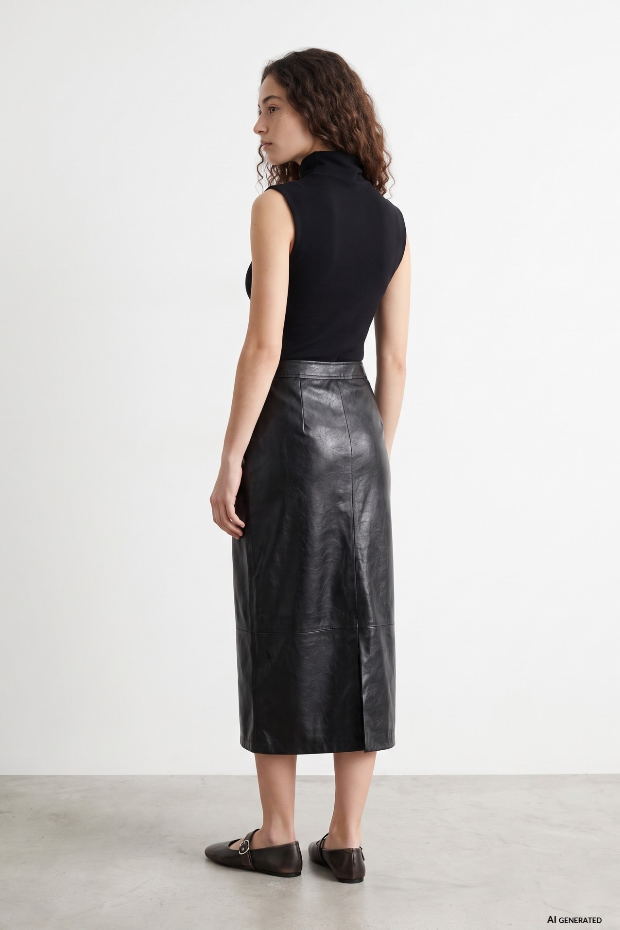 Black Midi Regular Skirt