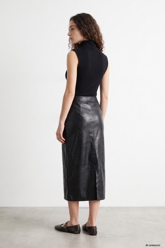 Black Midi Regular Skirt Black Midi Regular Skirt