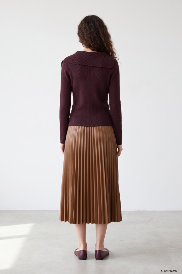 Brown Pleated Midi Skirt Brown Pleated Midi Skirt
