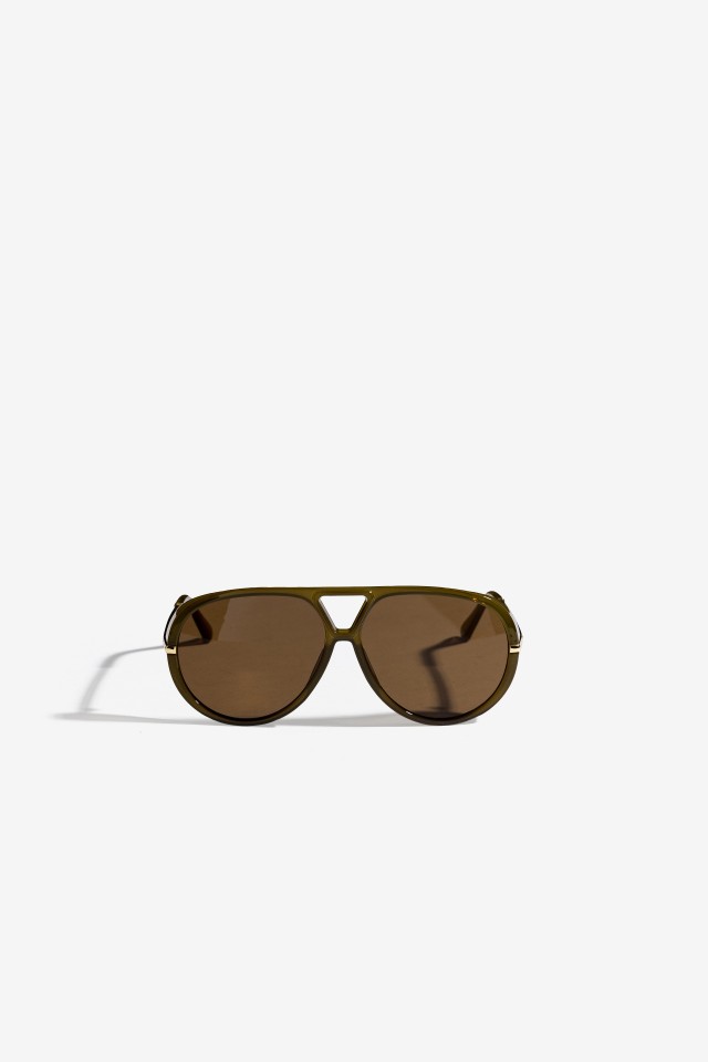 Oversized Green Aviator Sunglasses