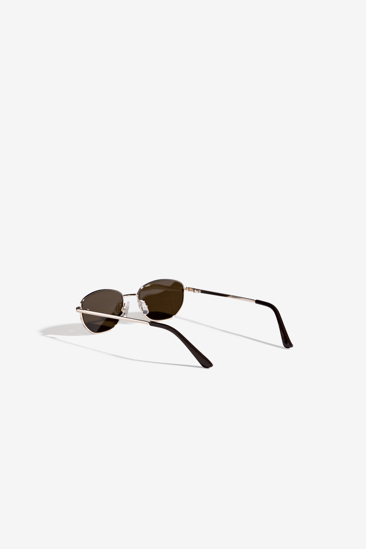 Slim Gold Oval Sunglasses