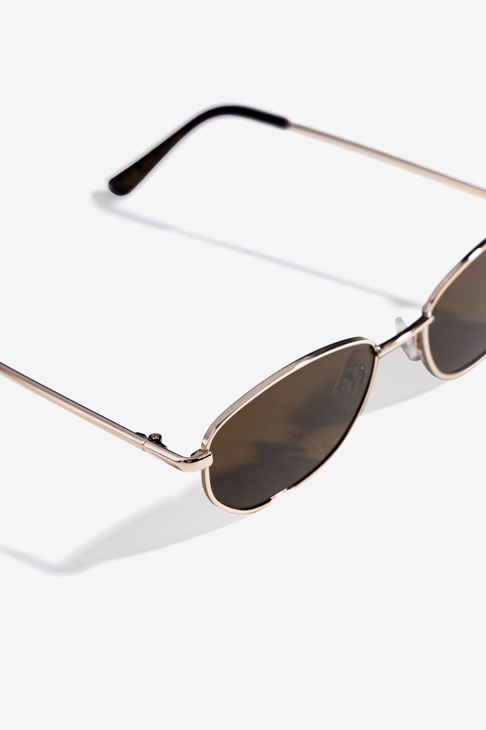 Slim Gold Oval Sunglasses