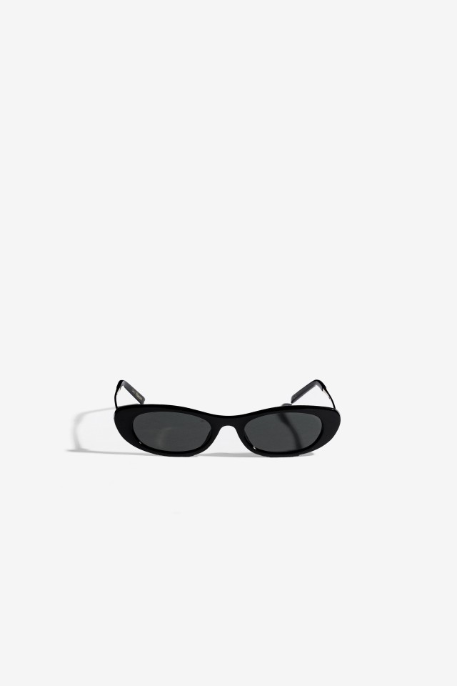 Slim Black Cat-Eye Sunglasses