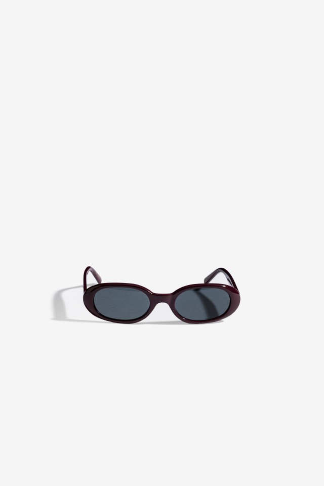 Dark Red Oval Sunglasses