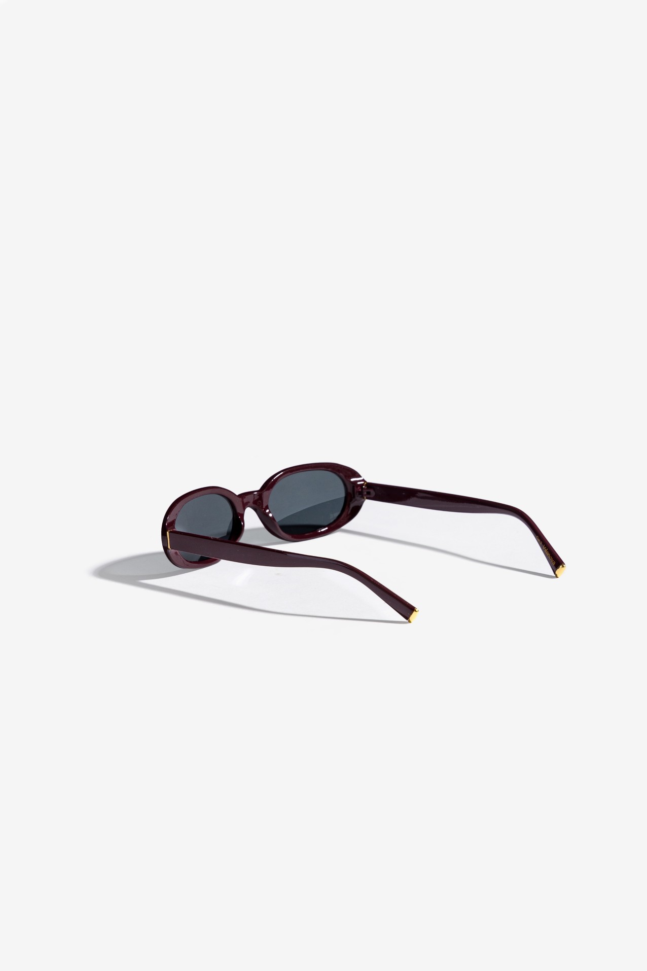 Dark Red Oval Sunglasses