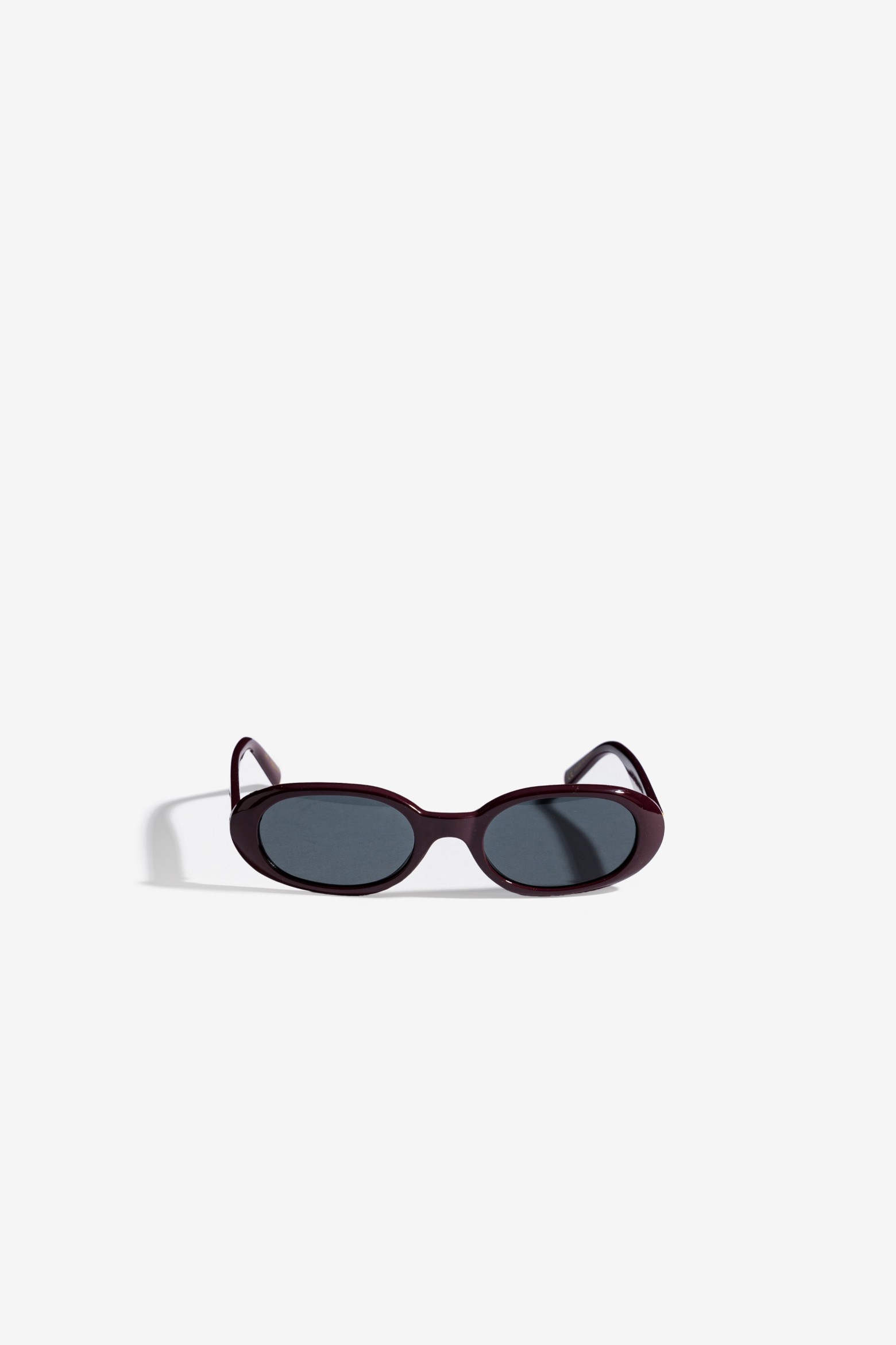 Dark Red Oval Sunglasses