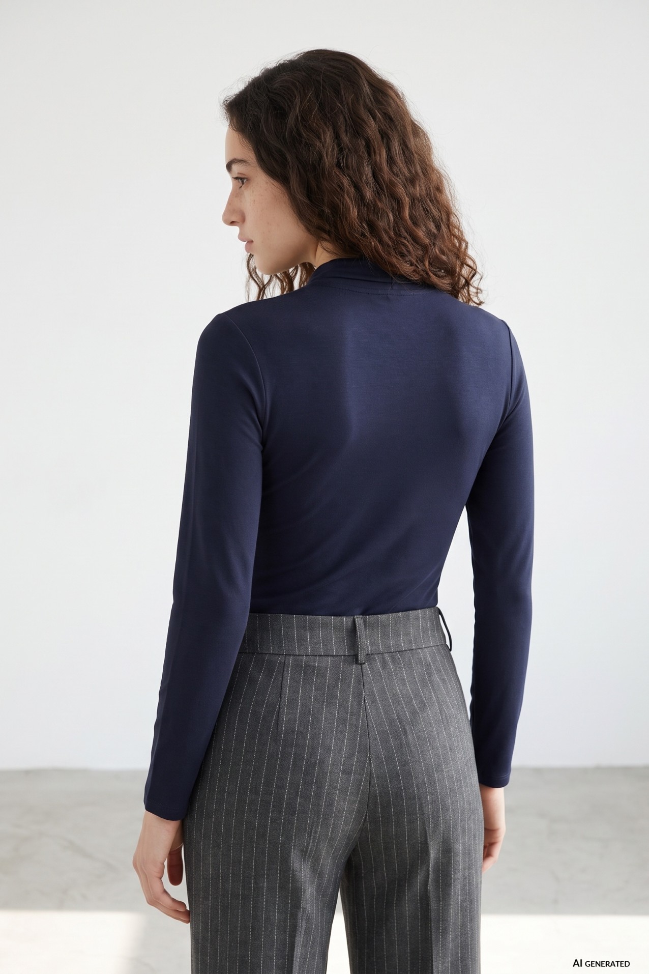 Navy Slim Fit Long Sleeve Tee