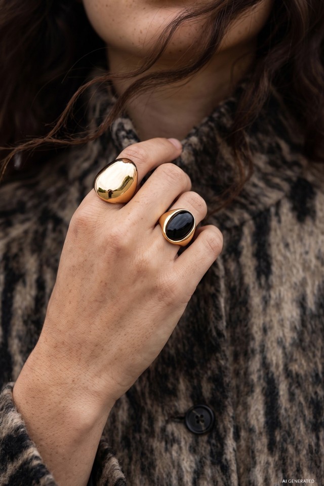 Chunky Gold Ring Set