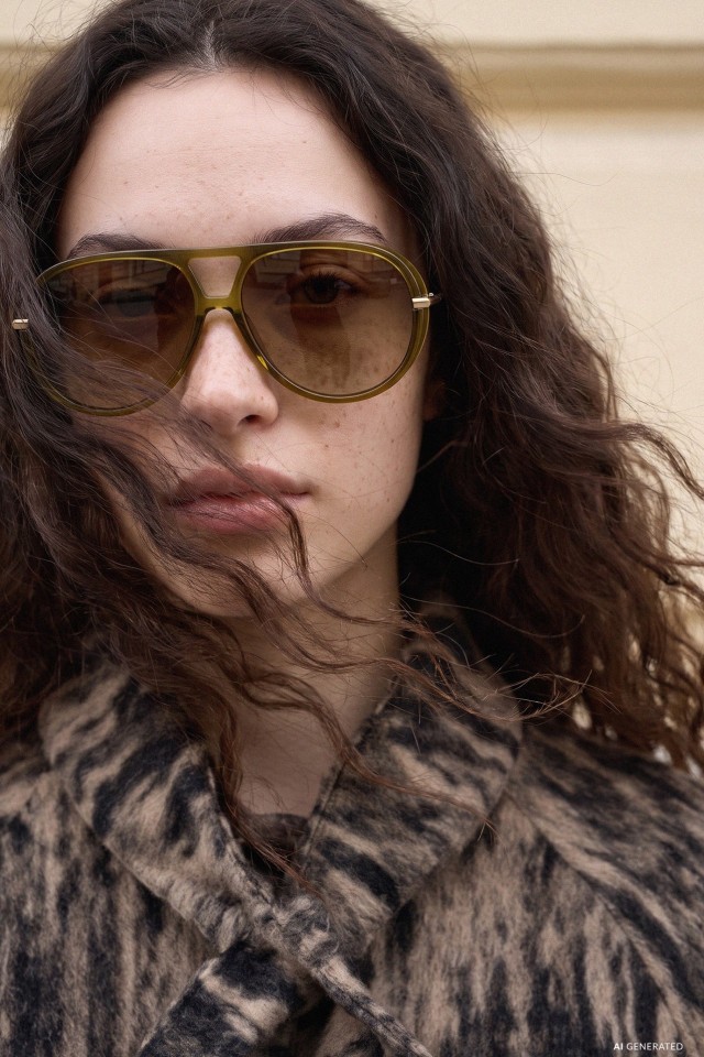 Oversized Green Aviator Sunglasses