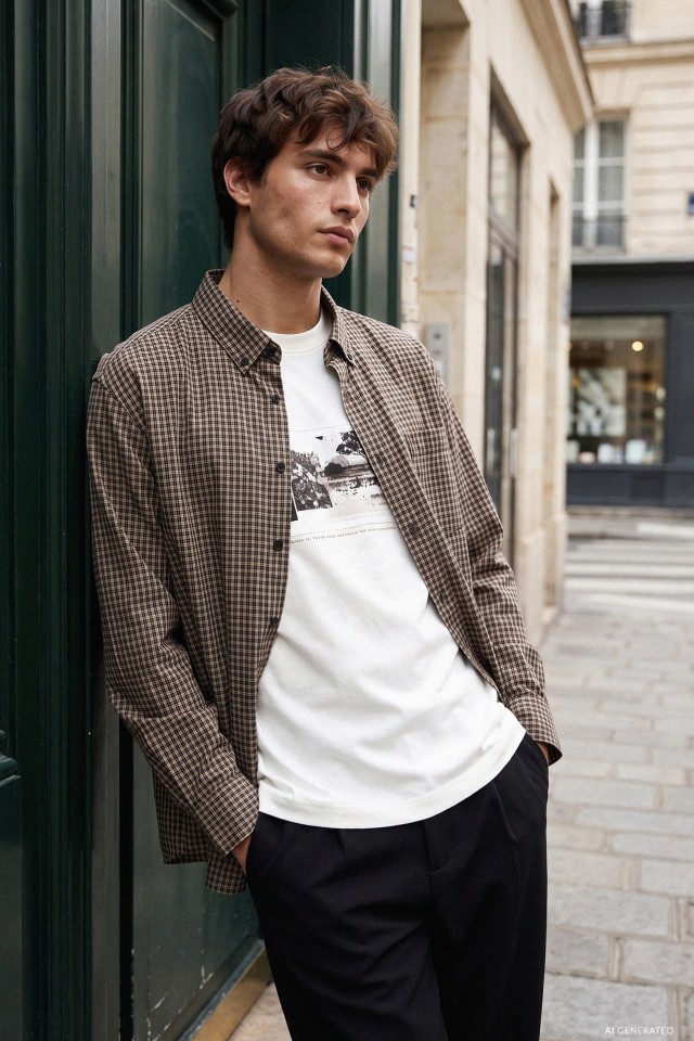 Oversized Black Checked Shirt