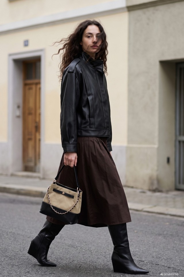 Brown Pleated Midi Skirt Brown Pleated Midi Skirt