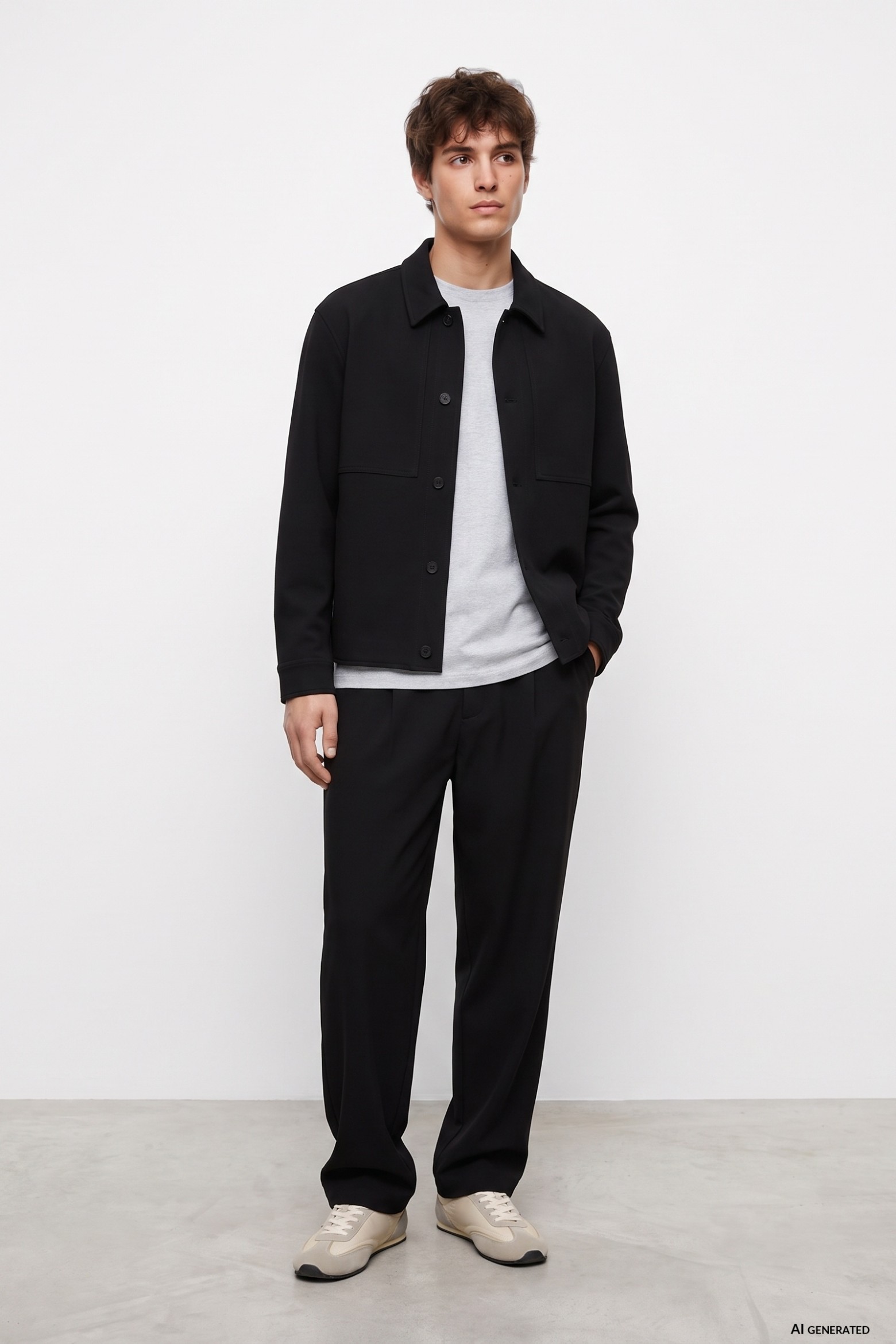 Relaxed Black Baggy Trousers