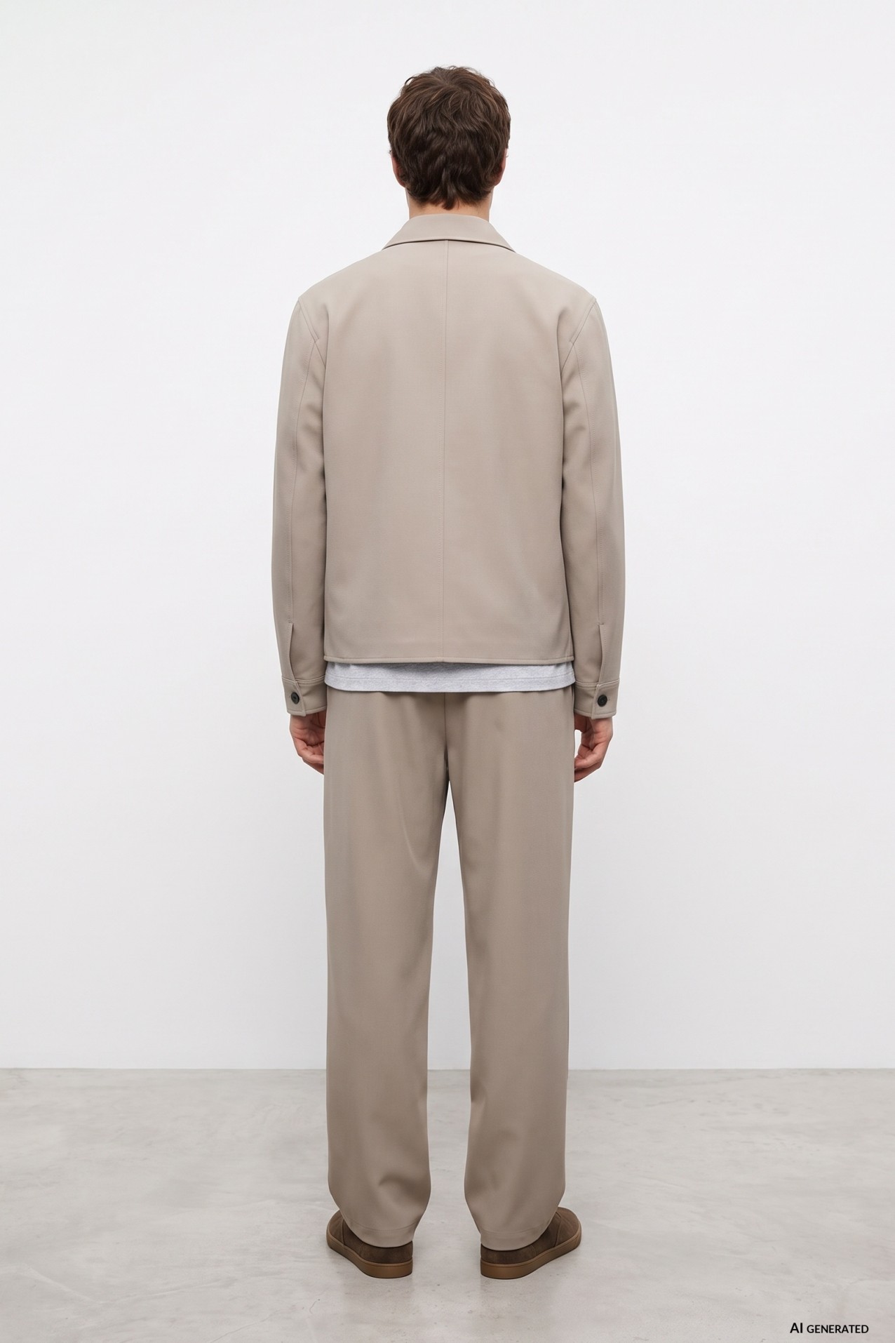 Beige relaxed baggy trousers