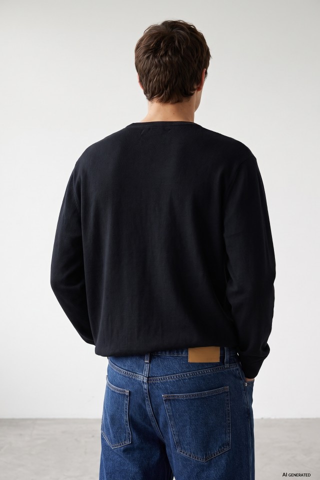 Navy Blue Knit Sweater Navy Blue Knit Sweater