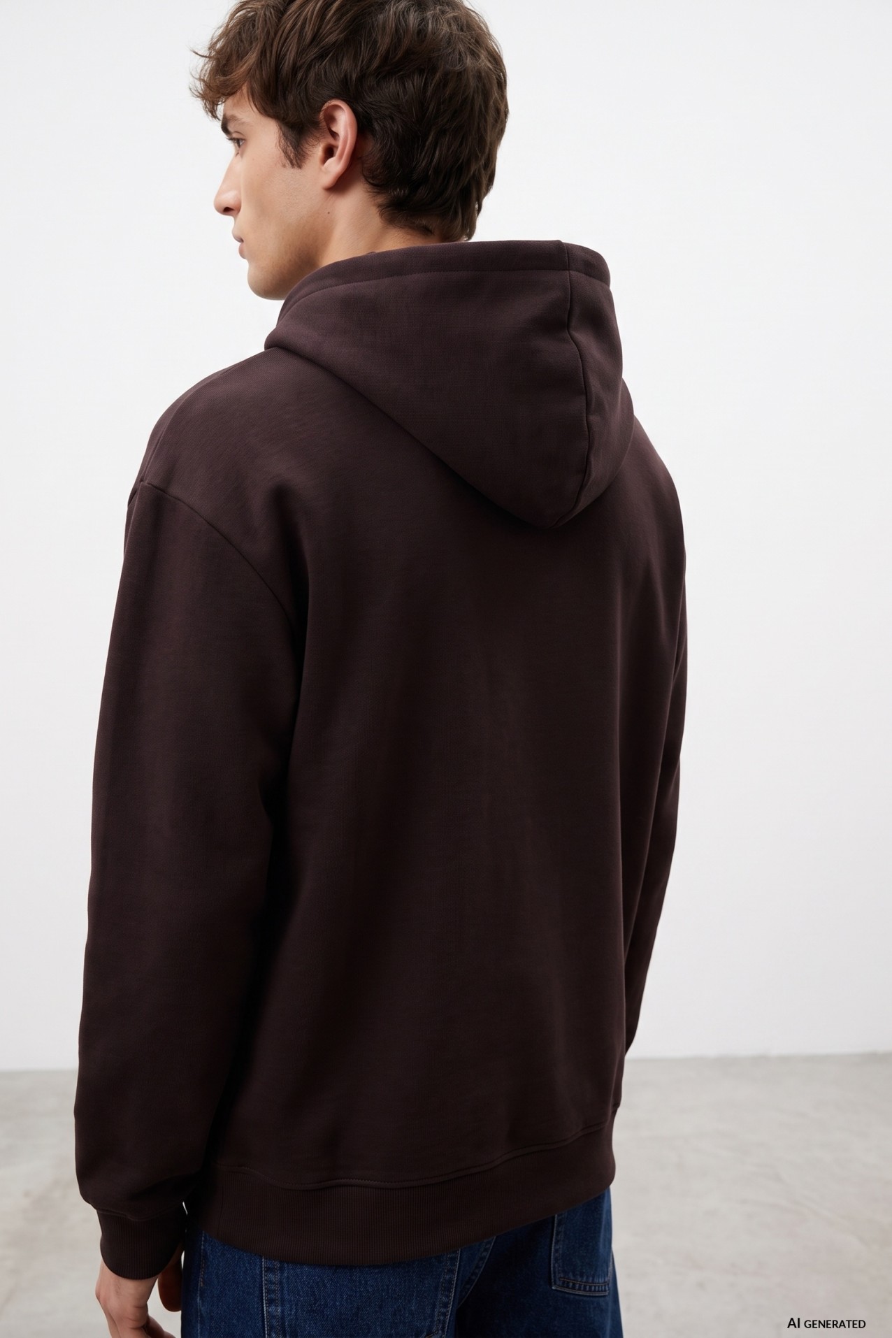 Sudadera capucha marr�n regular