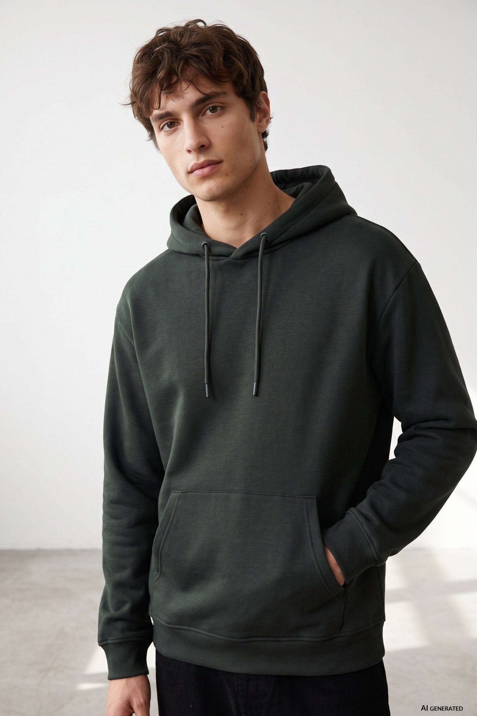 Dark Green Regular Hoodie