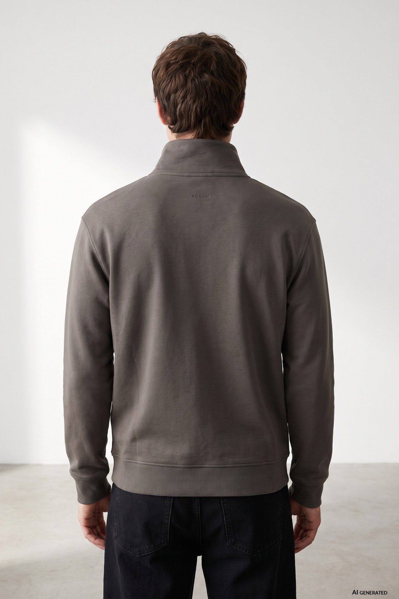 Grey-Brown Zip Sweatshirt