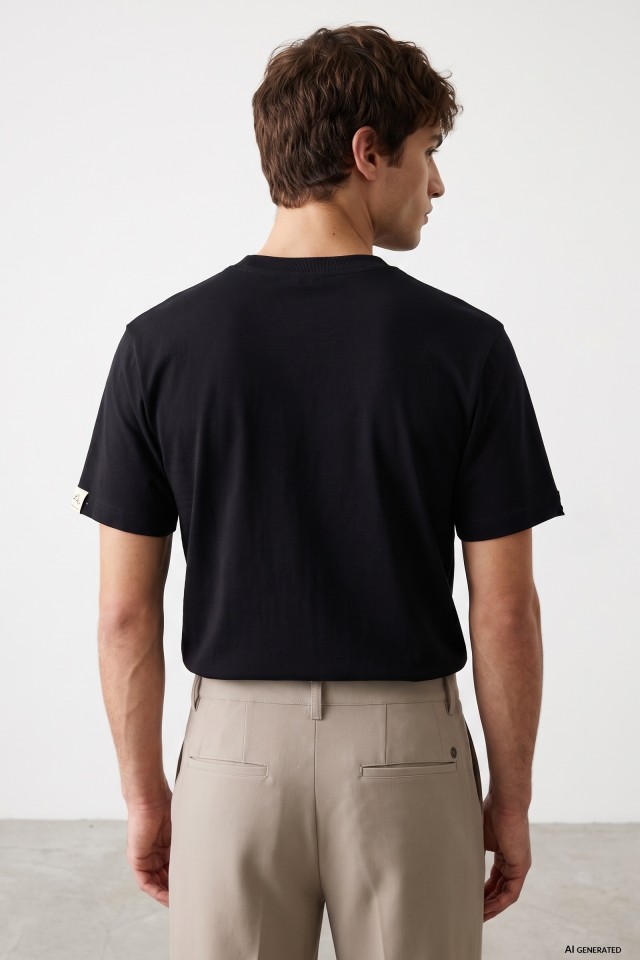 Regular Black Short Sleeve Tee Regular Black Short Sleeve Tee