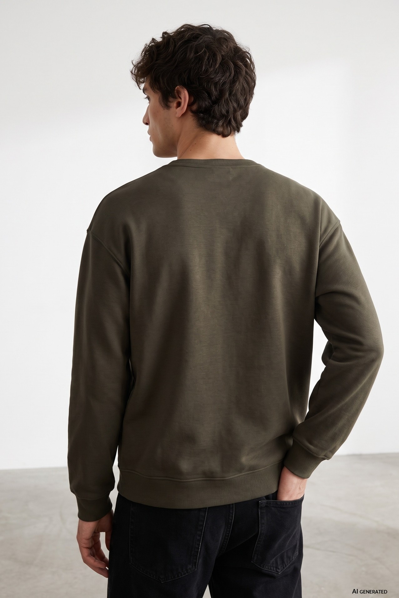 Green Relaxed Fit Sweatshirt