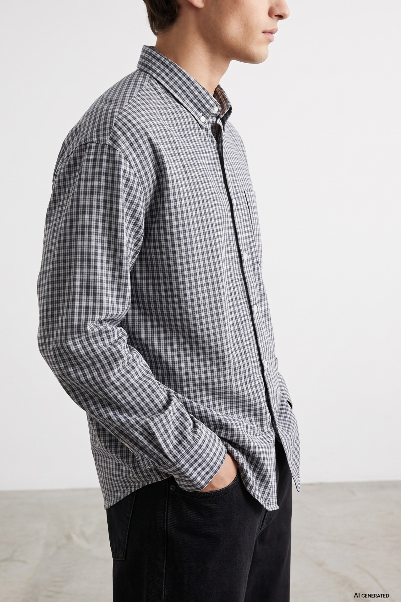 Blue Check Oversized Shirt