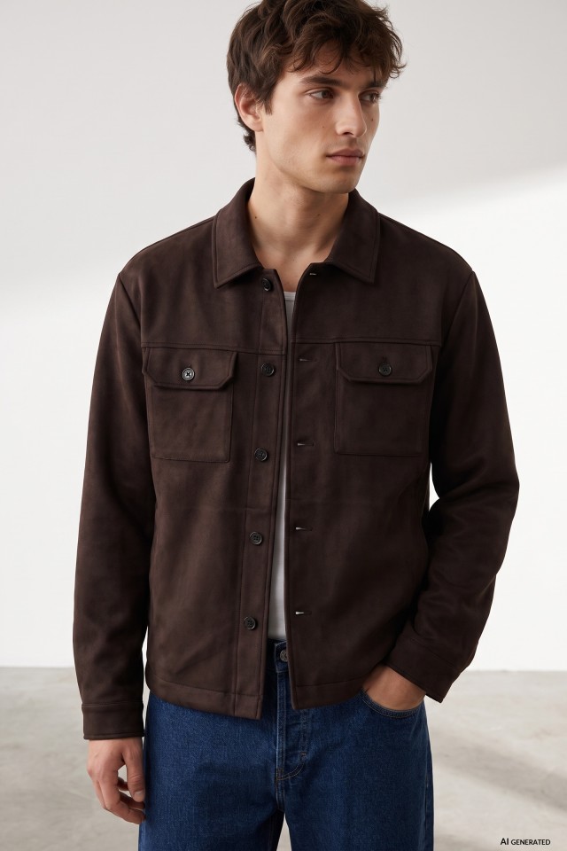 Brown relaxed fit shirt