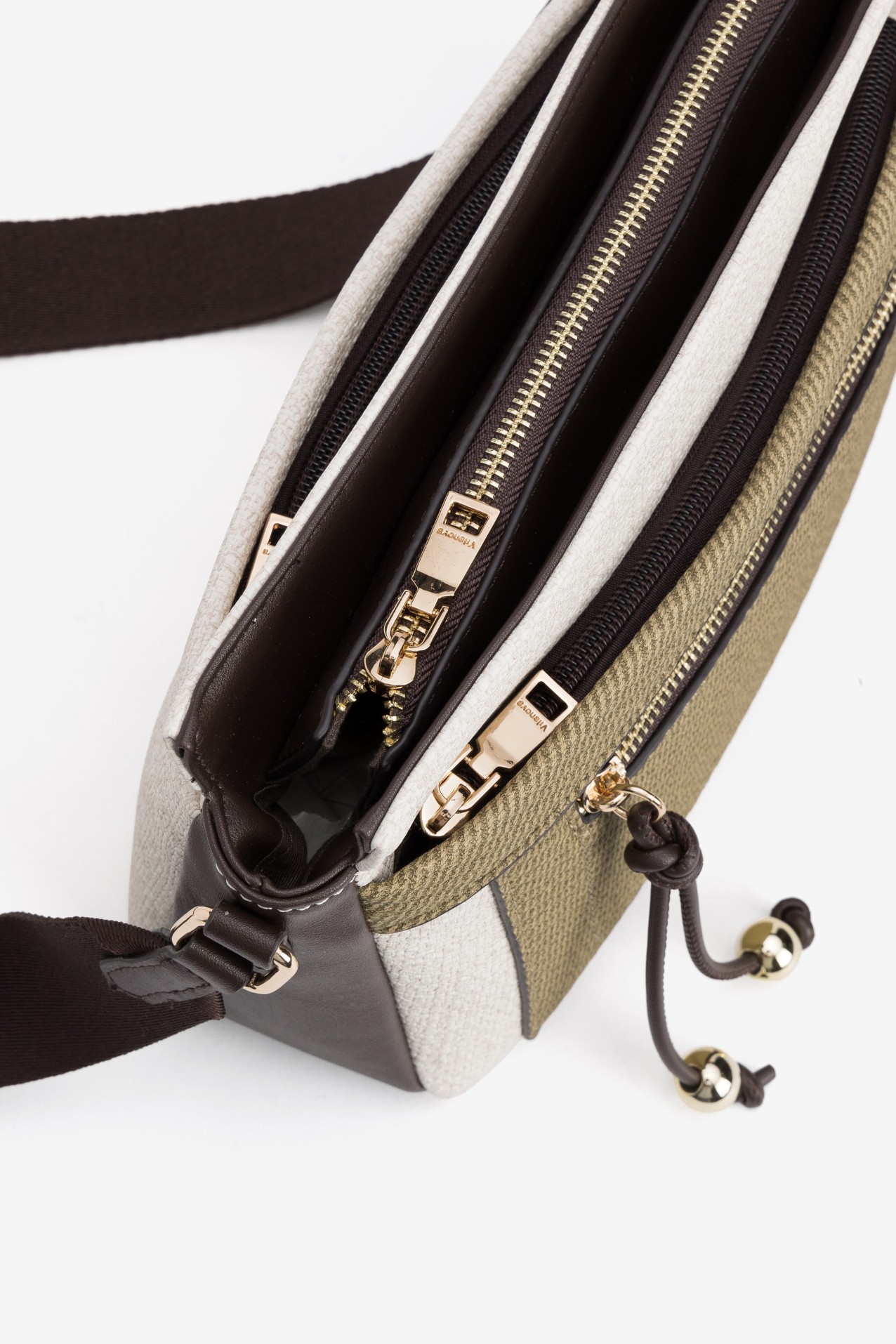 Cartera verde y beige moderna